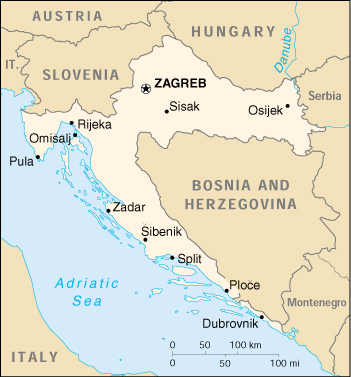 mappa della Croazia